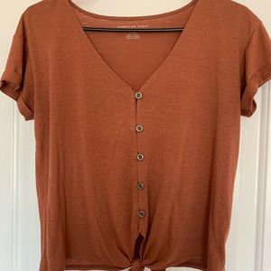 Burnt orange/brown American eagle blouse. Size small